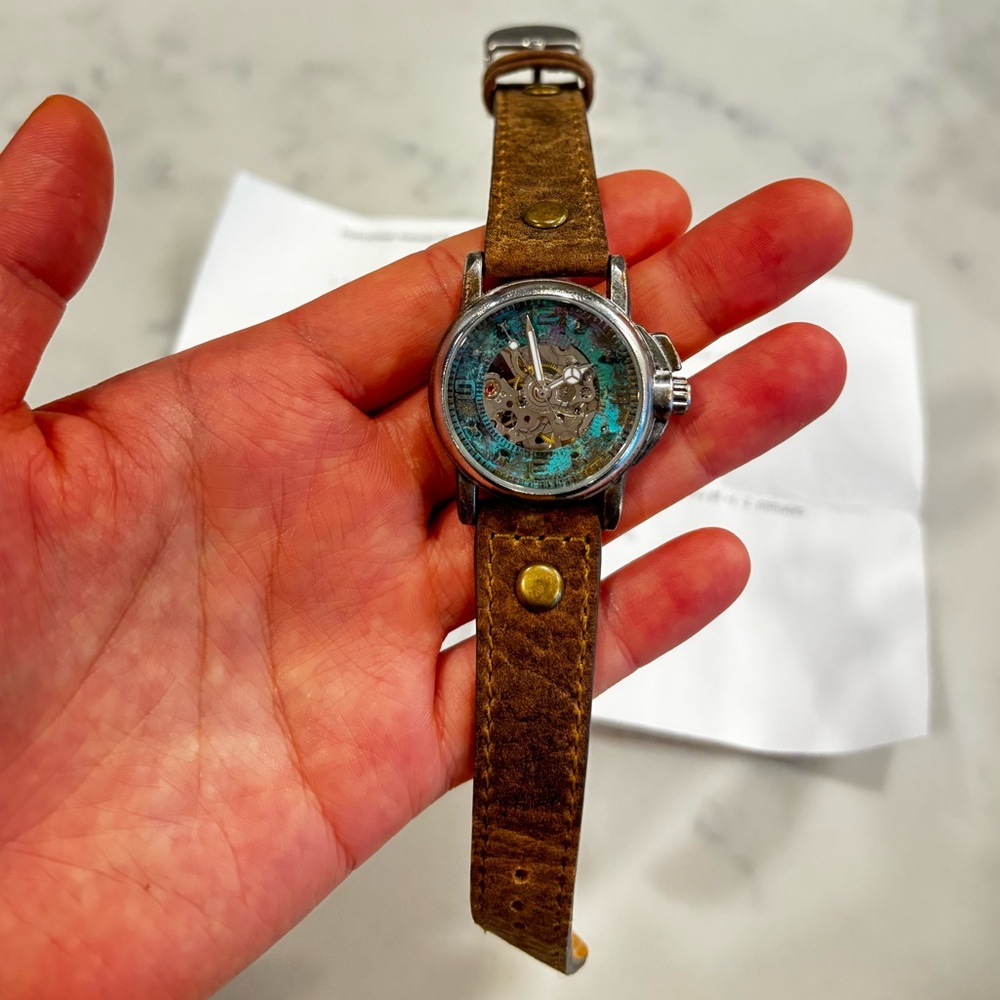 Brown Leather Strap Watch by Jose Paternoster